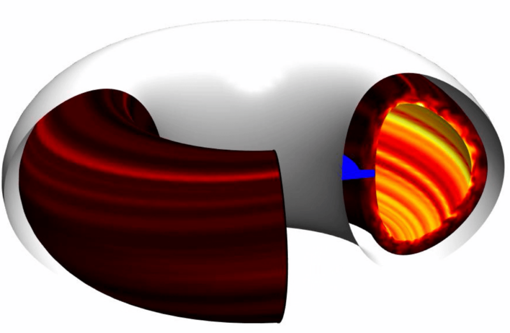 Simulation of plasma turbulence in a tokamak